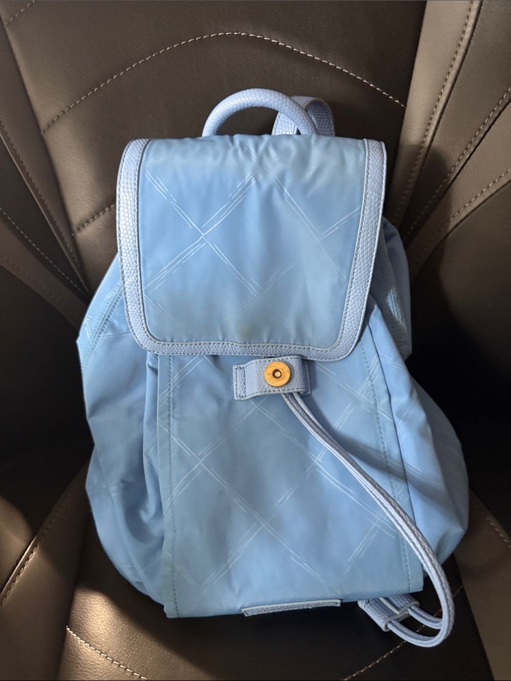 Vera Bradley Light Blue Nylon Drawstring Backpack